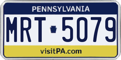 PA license plate MRT5079