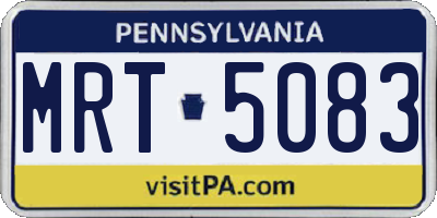 PA license plate MRT5083
