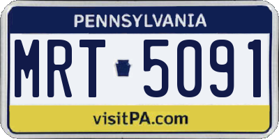 PA license plate MRT5091