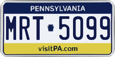 PA license plate MRT5099