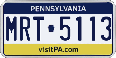 PA license plate MRT5113