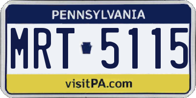 PA license plate MRT5115