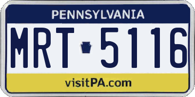PA license plate MRT5116