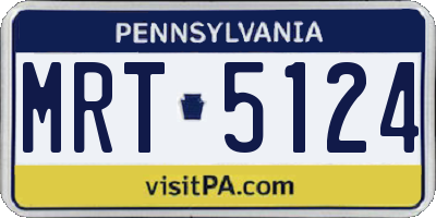 PA license plate MRT5124