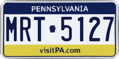 PA license plate MRT5127