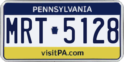PA license plate MRT5128
