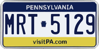 PA license plate MRT5129