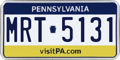 PA license plate MRT5131