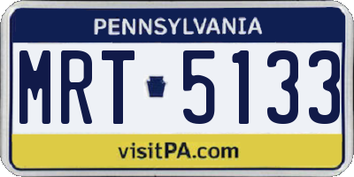 PA license plate MRT5133