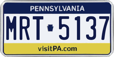 PA license plate MRT5137