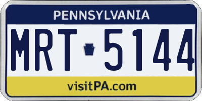 PA license plate MRT5144