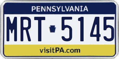 PA license plate MRT5145