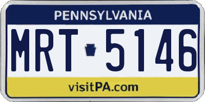 PA license plate MRT5146