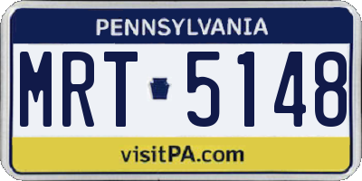 PA license plate MRT5148