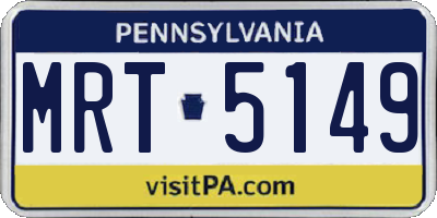 PA license plate MRT5149