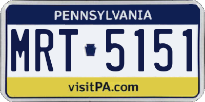 PA license plate MRT5151