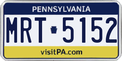 PA license plate MRT5152