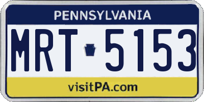 PA license plate MRT5153