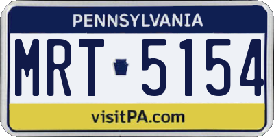 PA license plate MRT5154
