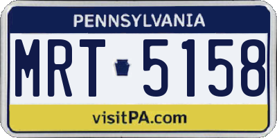 PA license plate MRT5158