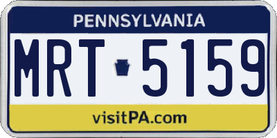 PA license plate MRT5159