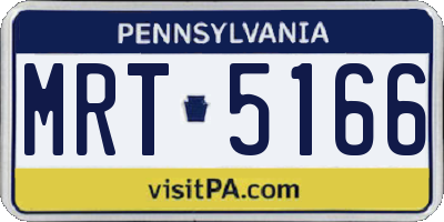 PA license plate MRT5166