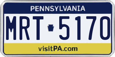 PA license plate MRT5170