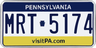 PA license plate MRT5174