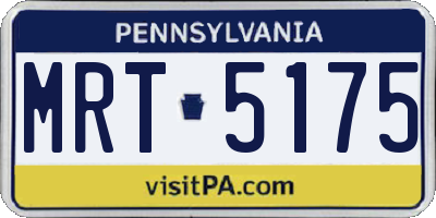 PA license plate MRT5175