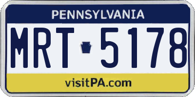 PA license plate MRT5178