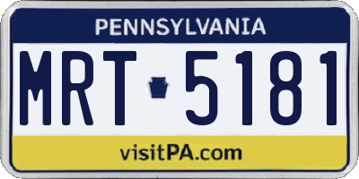 PA license plate MRT5181
