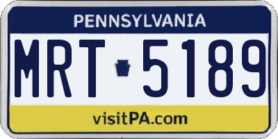 PA license plate MRT5189