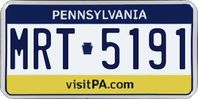 PA license plate MRT5191