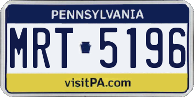 PA license plate MRT5196
