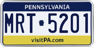 PA license plate MRT5201