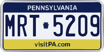 PA license plate MRT5209