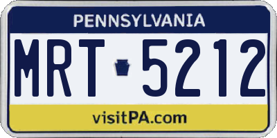 PA license plate MRT5212