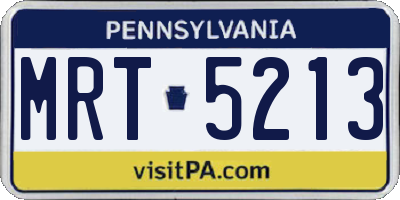 PA license plate MRT5213