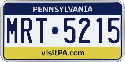 PA license plate MRT5215