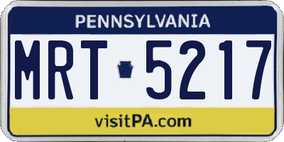 PA license plate MRT5217