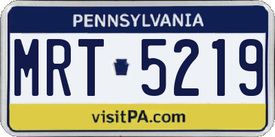 PA license plate MRT5219