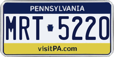 PA license plate MRT5220