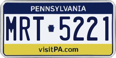 PA license plate MRT5221