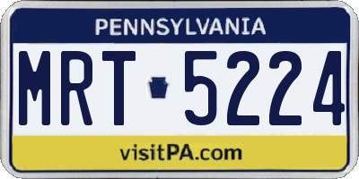 PA license plate MRT5224