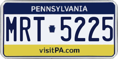 PA license plate MRT5225