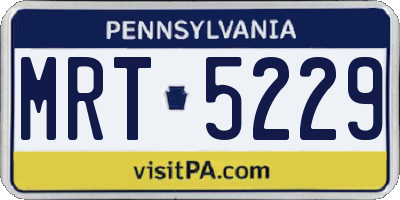 PA license plate MRT5229