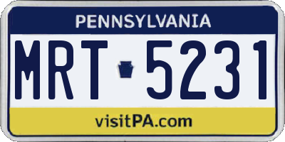 PA license plate MRT5231