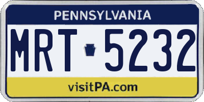 PA license plate MRT5232