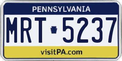 PA license plate MRT5237