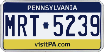 PA license plate MRT5239